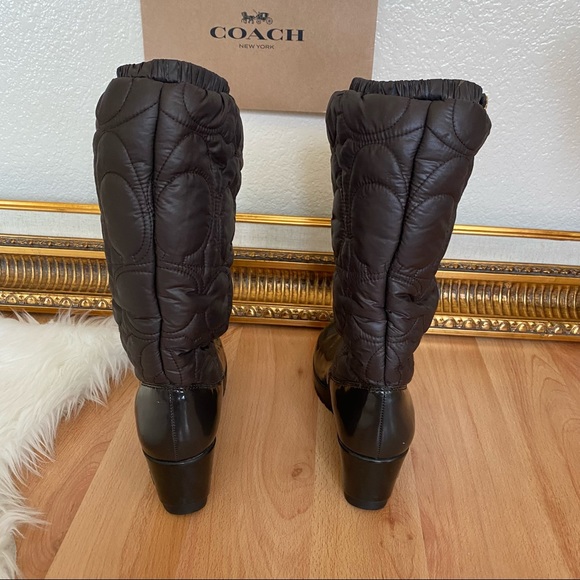 Coach Cantina Logo Wedge Moon Boots - Picture 4 of 14